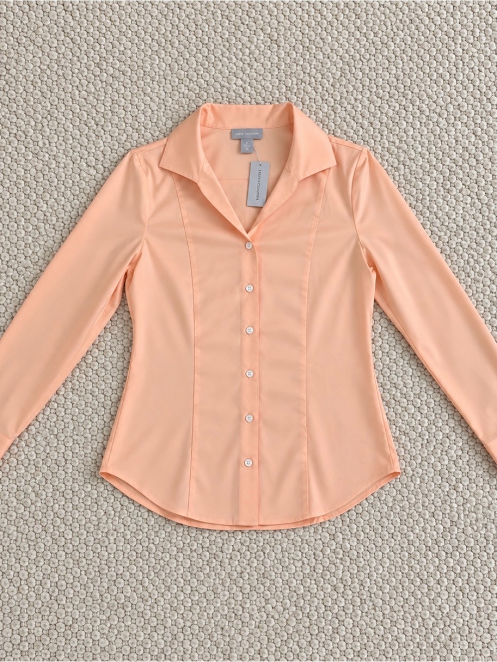 NWT Hinson Wu Donna Melon Long Sleeve Button Down Shirt Size S